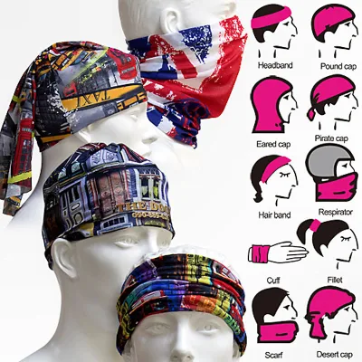 Custom Logo Sports Head Scarf Multifunctional Seamless Tubular Bandana